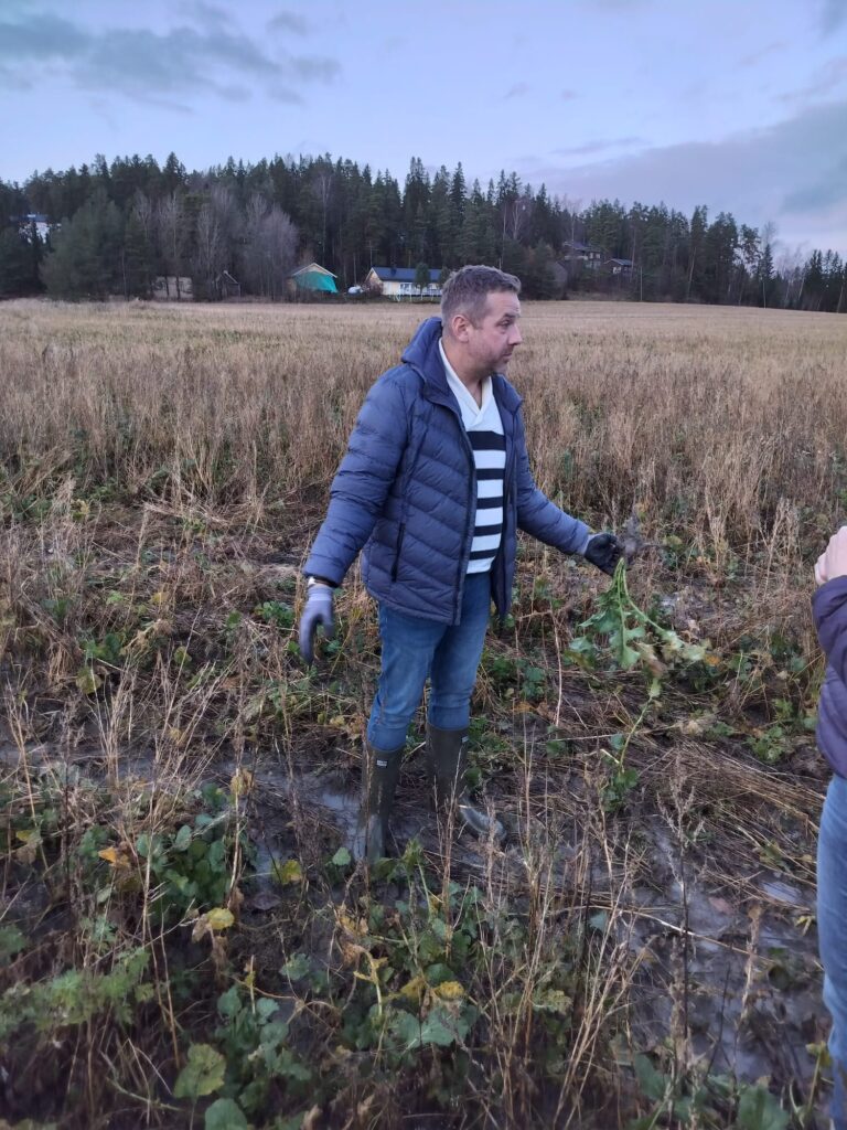 Jarno Tuominen esittelee syysrypsin juurta.